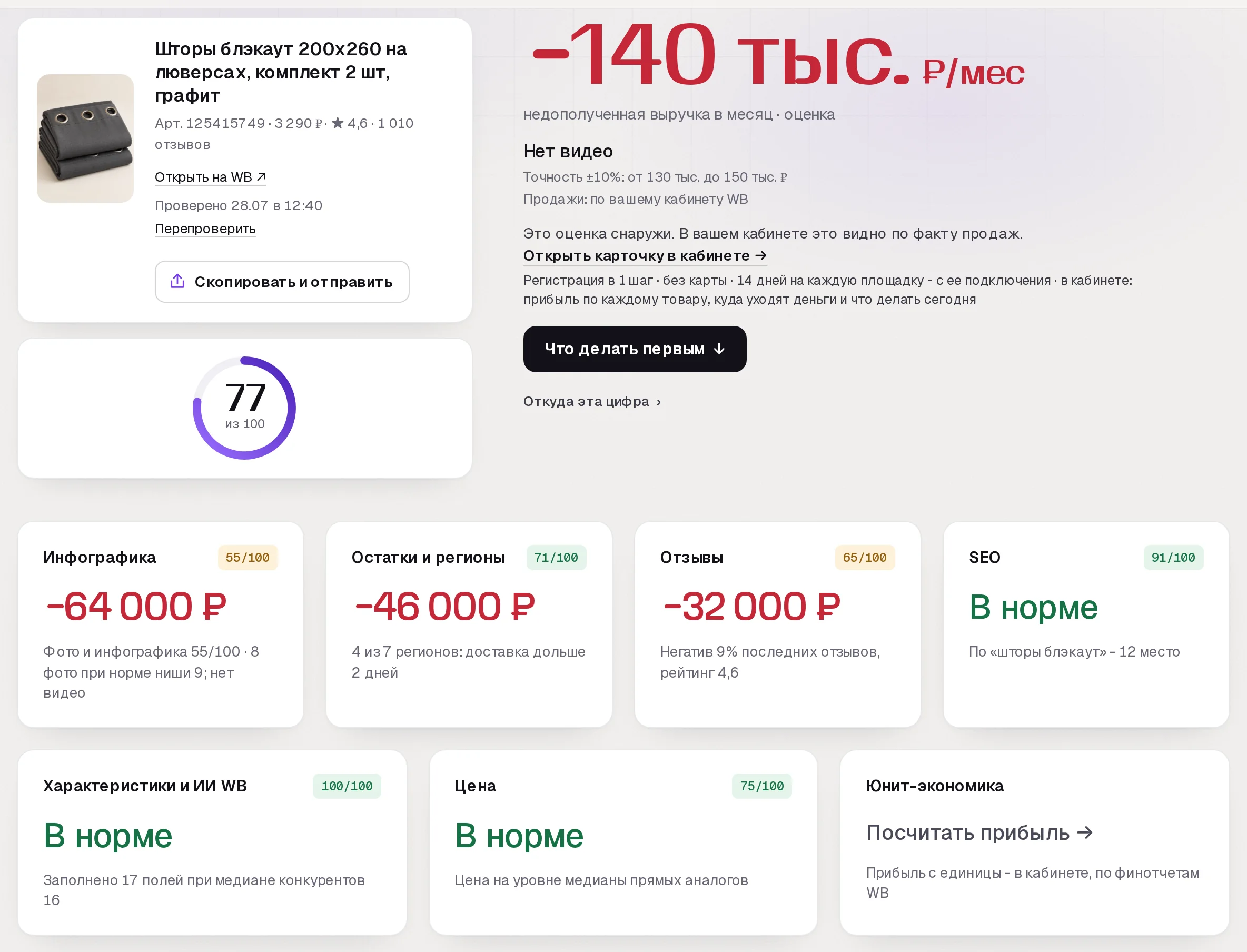 Повторный аудит SkuScan по шторам